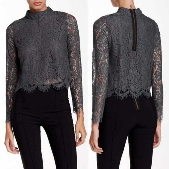 Chaser Tops - Chaser Vintage Lace Crop Top
